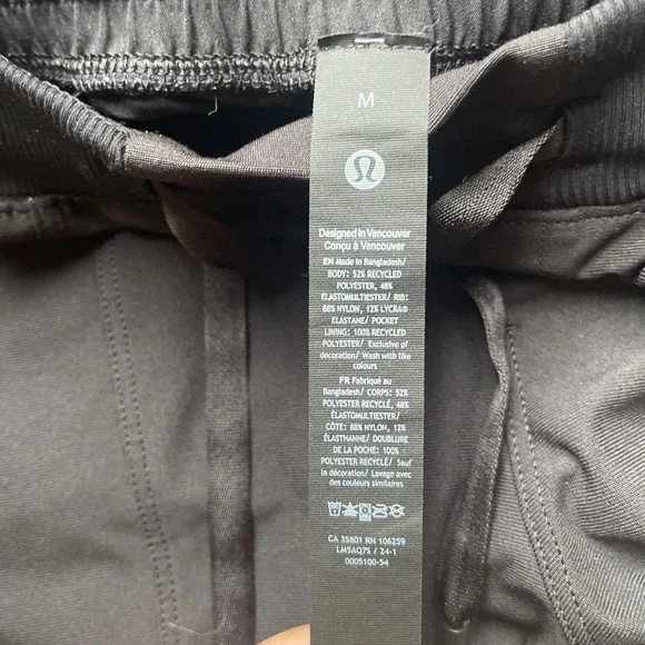 lululemon‎ Men's ABC Joggers Black Warpstreme Pants M LM5AQ7S